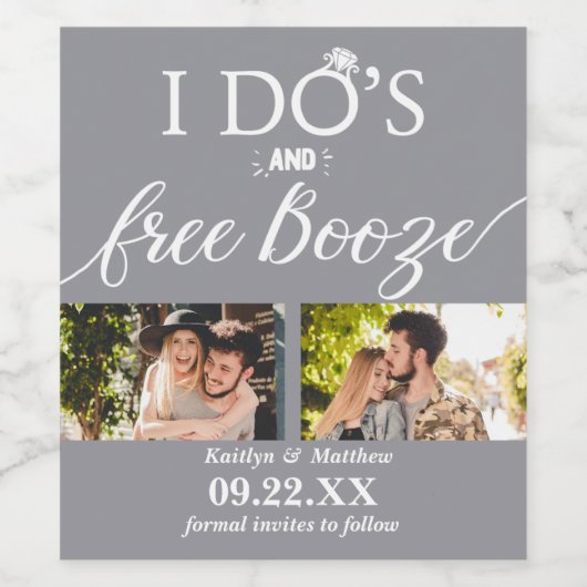 Ik heb de beste en gratis Booze Moderne bruiloft o Wijn Etiket (Enkel label)