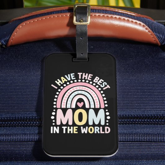 Ik heb de beste moeder in de wereld Boho Regenboog Bagagelabel (Voorkant Insitu 2)