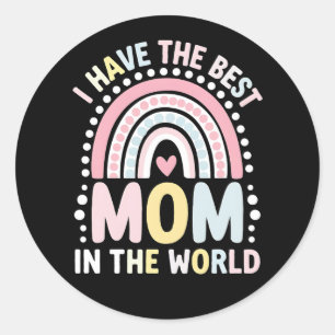 Ik heb de beste moeder in de wereld Boho regenboog Ronde Sticker