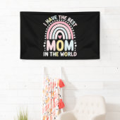 Ik heb de beste moeder in de wereld Boho Regenboog Spandoek (Insitu)
