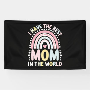 Ik heb de beste moeder in de wereld Boho Regenboog Spandoek