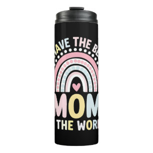 Ik heb de beste moeder in de wereld Boho regenboog Thermosbeker