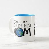 Ik heb de beste moeder op de wereld tweekleurige koffiemok (Voorkant links)