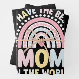 Ik heb de beste moeder ter wereld, Boho Rainbow Inpakpapier Vel