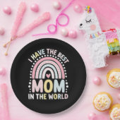 Ik heb de beste moeder ter wereld, Boho Rainbow Papieren Bordje (Feest)