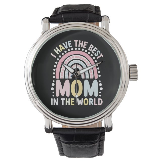 Ik heb de beste moeder ter wereld Boho regenboog Horloge (Voorkant)