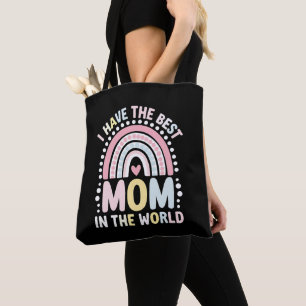 Ik heb de beste moeder ter wereld Boho regenboog Tote Bag