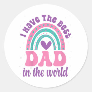 Ik heb de beste vader in de wereld peuter meisje g ronde sticker