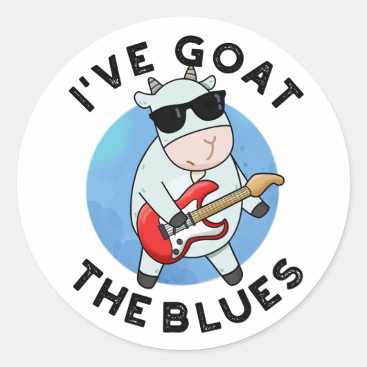 Ik heb de Blues Funny Animal Pun. Ronde Sticker (Voorkant)