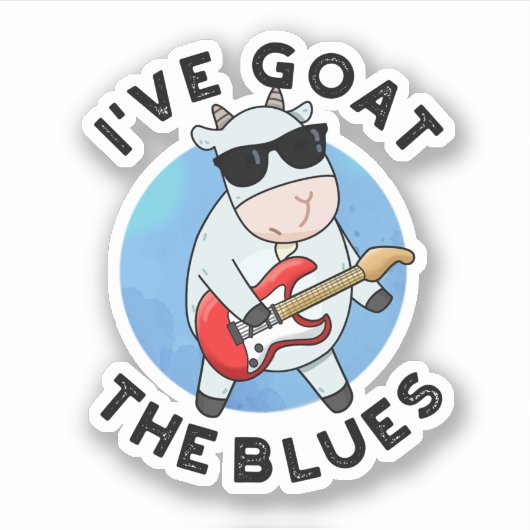 Ik heb de Blues Funny Animal Pun. Sticker (Voorkant)
