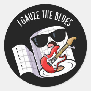 Ik Heb De Blues Grappige Eerste Hulp Pun Donkere A Ronde Sticker
