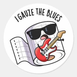 Ik Heb De Blues Grappige Eerste Hulp Pun Ronde Sticker