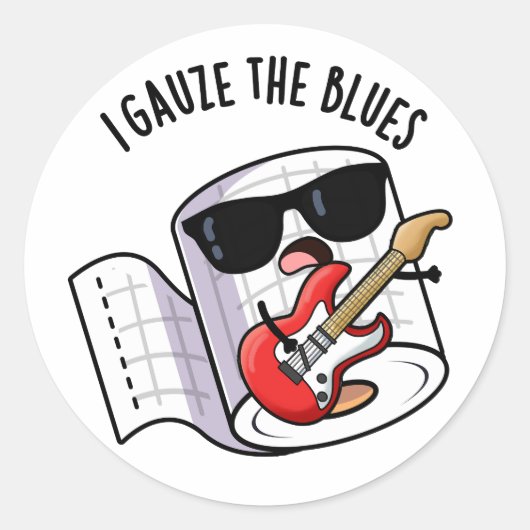 Ik Heb De Blues Grappige Eerste Hulp Pun Ronde Sticker (Voorkant)