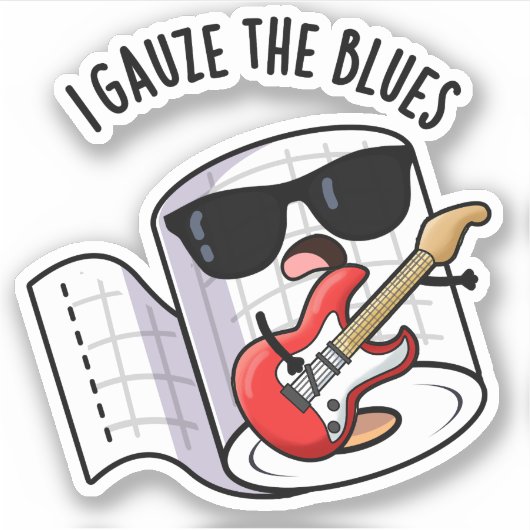 Ik Heb De Blues Grappige Eerste Hulp Pun Sticker (Voorkant)