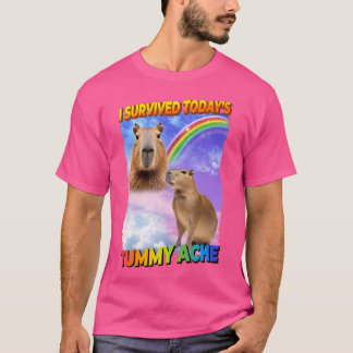 Ik heb de buikpijn van vandaag overleefd, klein zw t-shirt
