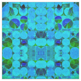 Ik heb de Circle Blues ~ Abstract Fabric Stof