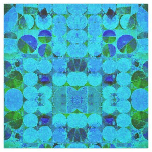 Ik heb de Circle Blues ~ Abstract Fabric Stof (Swatch)