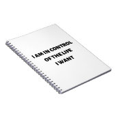 Ik heb de controle over mijn leven notitieboek (Rechterzijde)