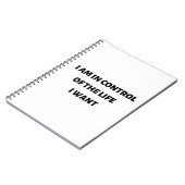 Ik heb de controle over mijn leven notitieboek (Linkerzijde)