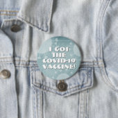 Ik heb de Covid-19 Blauwgroen gestreept graan. Ronde Button 7,6 Cm (In situ)