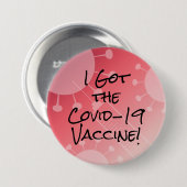 Ik heb de Covid-19-vaccin roze gradiënt Ombre Ronde Button 7,6 Cm (Voorkant /achterkant)