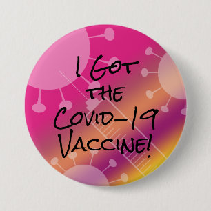Ik heb de Covid-19 Vaccine Colorful Gradient Ombre Ronde Button 7,6 Cm