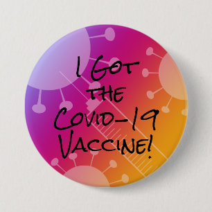 Ik heb de Covid-19 Vaccine Colorful Gradient Ombre Ronde Button 7,6 Cm