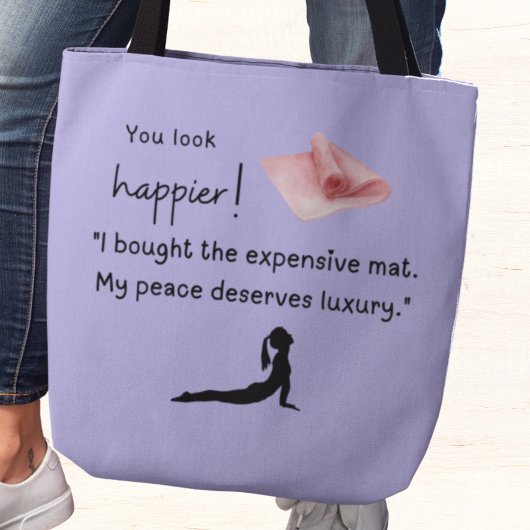 Ik heb de dure yogamat gekocht tote bag