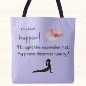 Ik heb de dure yogamat gekocht tote bag