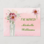 Ik heb de Elegant Pink Floral Budget Moving Aankondigingskaart (Voorkant)