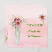 Ik heb de Elegant Pink Floral Moving Announcement Aankondiging (Voorkant / Achterkant)