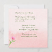 Ik heb de Elegant Pink Floral Moving Announcement Aankondiging (Achterkant)