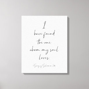 Ik heb de ene gevonden, een lied van Solomon 3:4 Canvas Afdruk