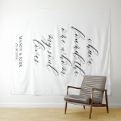 "Ik heb de Ene gevonden" - Elegante trouwachtergro Wandkleed (In Situ (horizontaal))