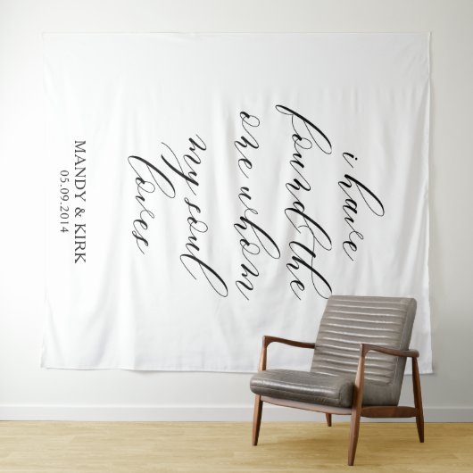 "Ik heb de Ene gevonden" - Elegante trouwachtergro Wandkleed (In Situ (horizontaal))