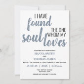 Ik heb de enige typografie stoffig blauwe trouw ge kaart (Voorkant)