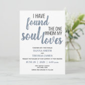 Ik heb de enige typografie stoffig blauwe trouw ge kaart (Staand voorkant)