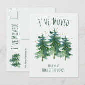 Ik heb de Forest Mountain Pines Waterverf verplaat Aankondigingskaart (Voorkant / Achterkant)