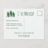 Ik heb de Forest Mountain Pines Waterverf verplaat Aankondigingskaart (Achterkant)