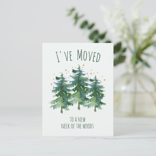 Ik heb de Forest Mountain Pines Waterverf verplaat Aankondigingskaart (Staand voorkant)