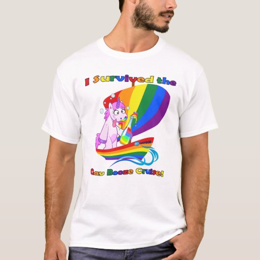 "Ik heb de Gay Booze Cruise overleefd!" T-shirt (Voorkant)
