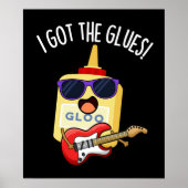 Ik heb de Glues Funny Blues Pun Dark BG Poster (Voorkant)