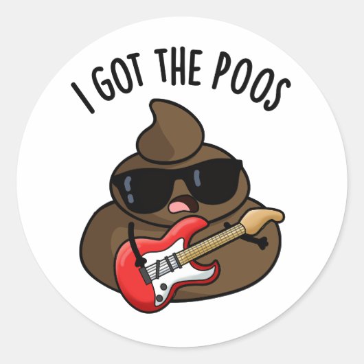 Ik heb de grappige poep blues woordspeling ronde sticker (Voorkant)