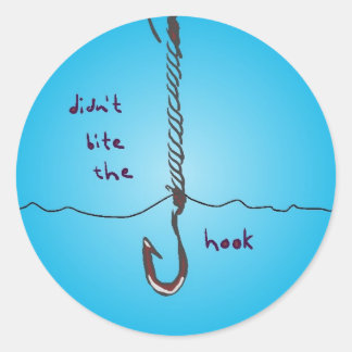Ik heb de haak niet gebeten ronde sticker