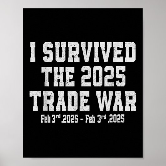 Ik heb de handelsoorlog van 2025 overleefd poster (Voorkant)