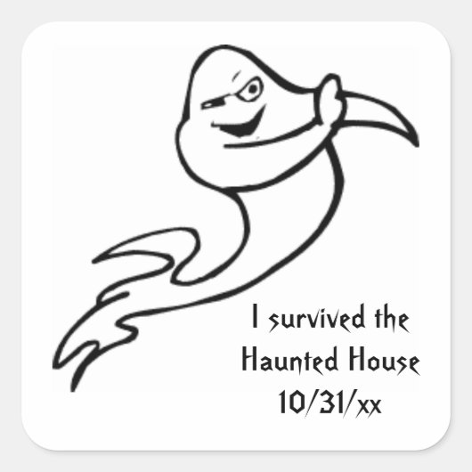 Ik heb de Haunted House Ghost Sticker overleefd (Voorkant)