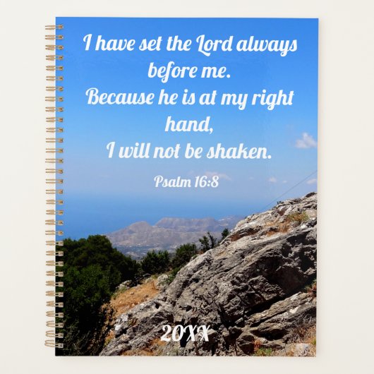 Ik heb de Heer voor me gezet... de Bijbelverse. Planner (Voorkant)