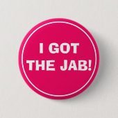 IK HEB DE JAB (Hot Pink) Button (Voorkant)