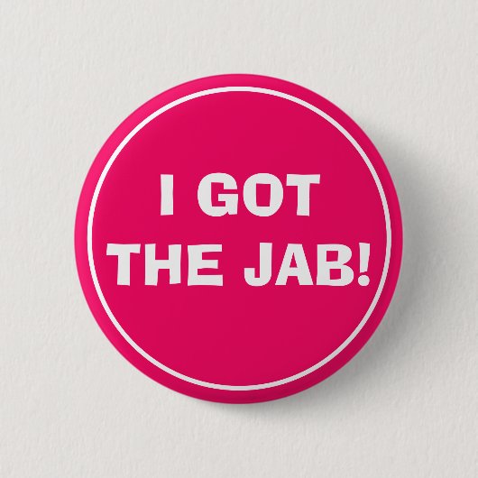 IK HEB DE JAB (Hot Pink) Button (Voorkant)