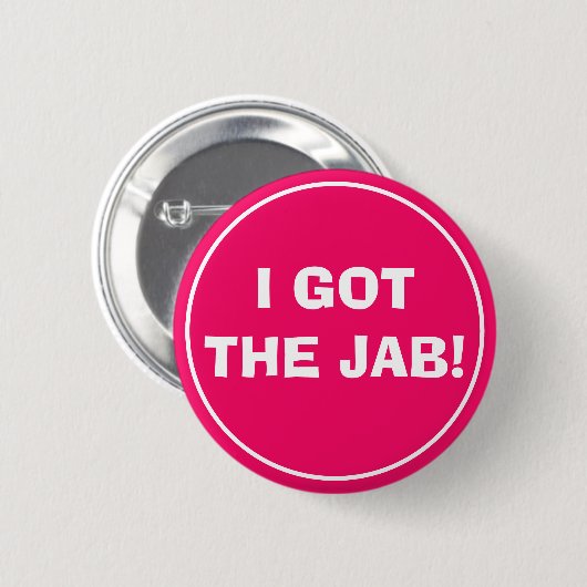 IK HEB DE JAB (Hot Pink) Button (Voorkant /achterkant)